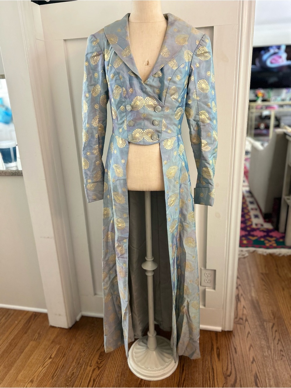 Vintage Milwaukee Repertory Theater Brocade Opera Coat Dress Costume - Picture 3 of 10
